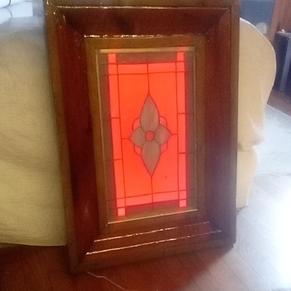Vintage Stained Glass Window Panel